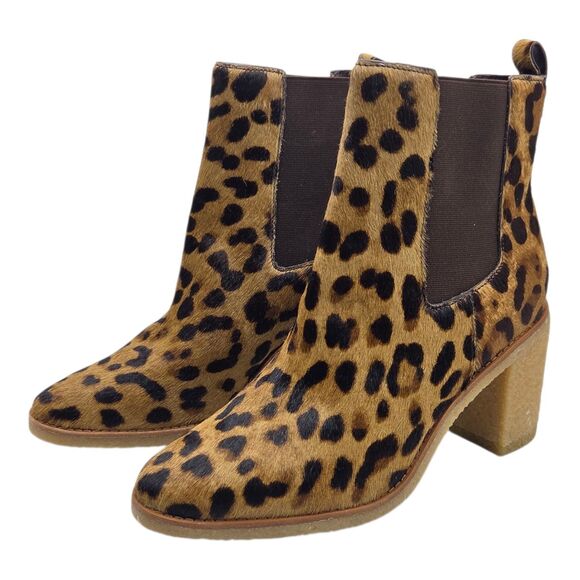 Lauren Ralph Lauren Marianna Leopard-Print Haircalf Bootie 10B Chelsea Boots NEW - Picture 16 of 16